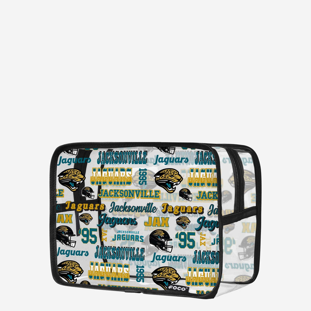 Jacksonville Jaguars Repeat Retro Print Clear Cosmetic Bag FOCO - FOCO.com