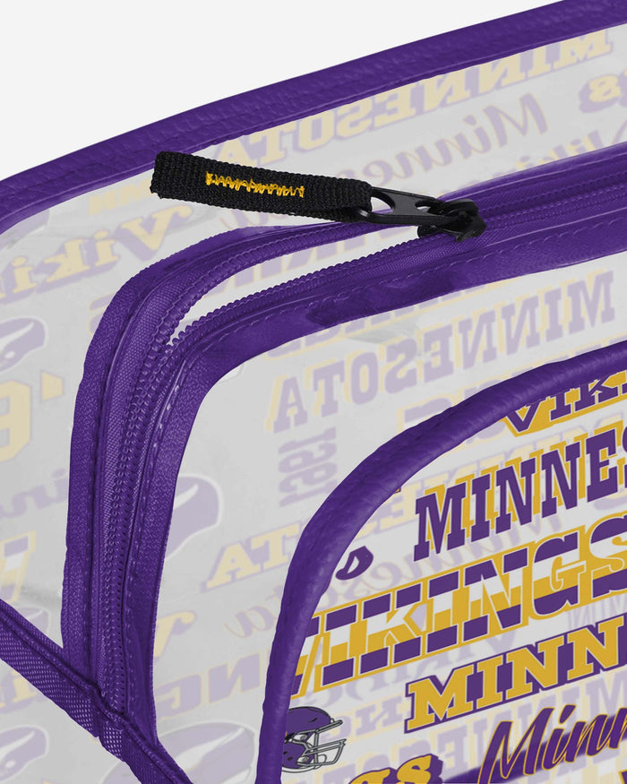 Minnesota Vikings Repeat Retro Print Clear Cosmetic Bag FOCO - FOCO.com