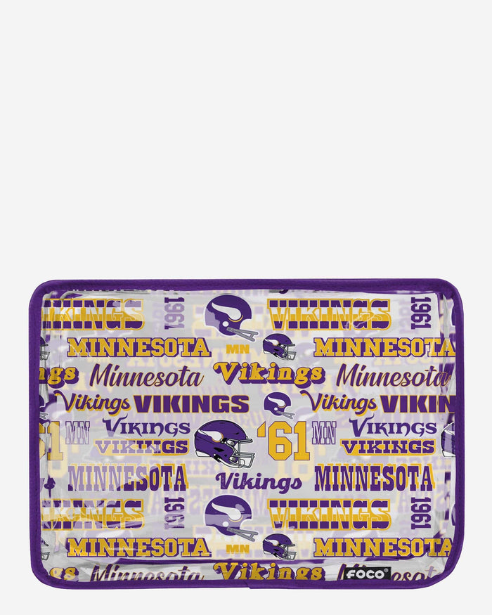 Minnesota Vikings Repeat Retro Print Clear Cosmetic Bag FOCO - FOCO.com