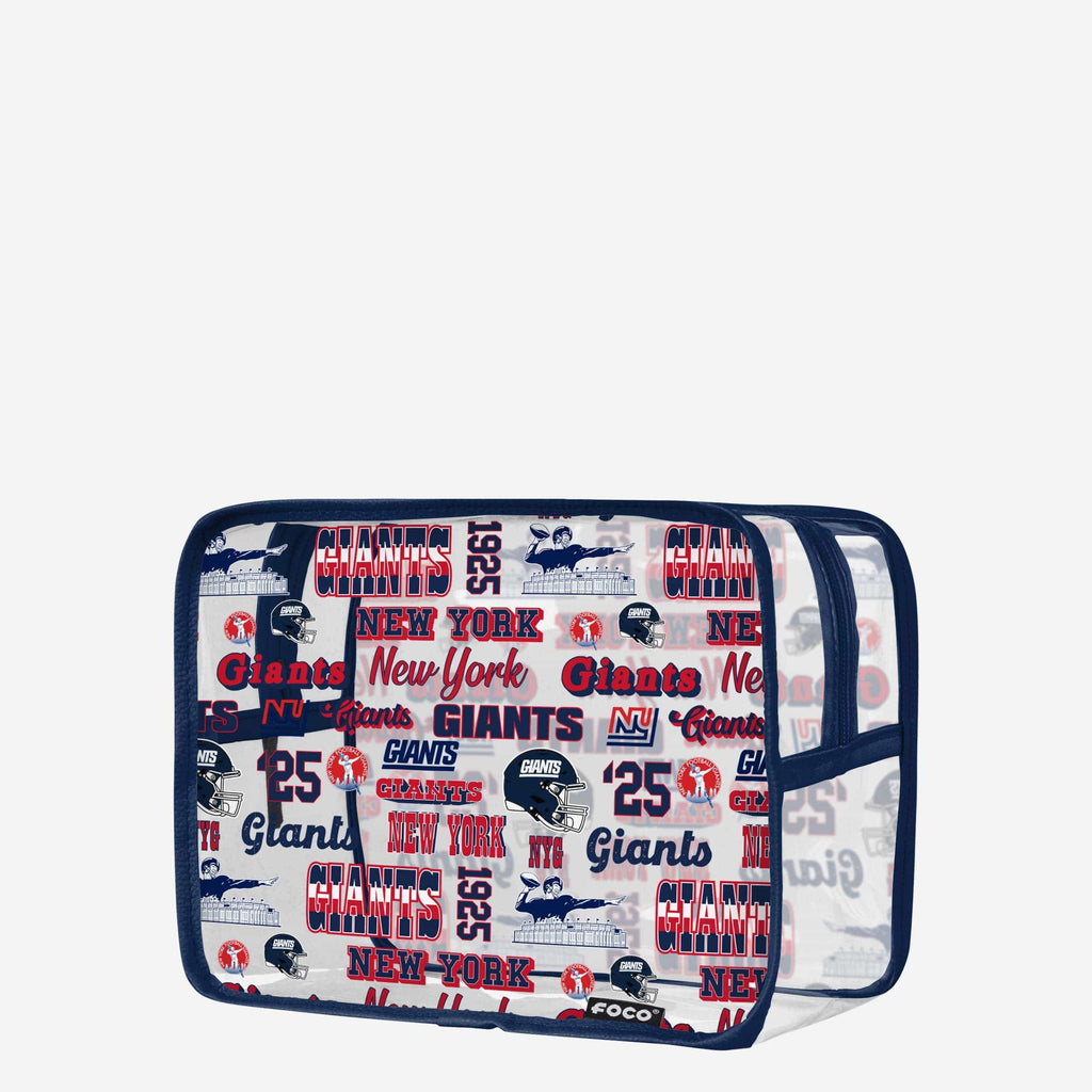 New York Giants Repeat Retro Print Clear Cosmetic Bag FOCO - FOCO.com