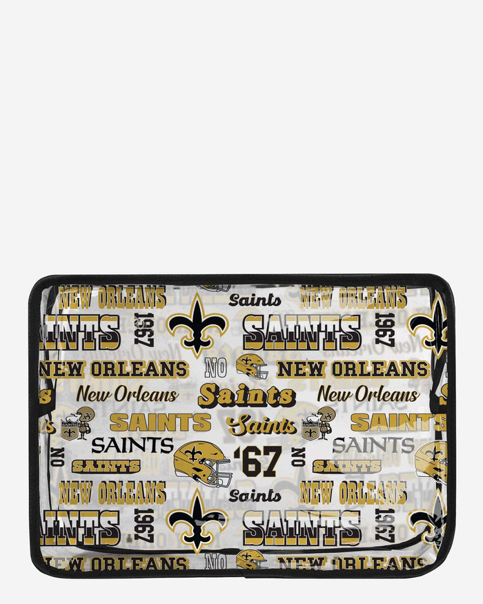 New Orleans Saints Repeat Retro Print Clear Cosmetic Bag FOCO - FOCO.com