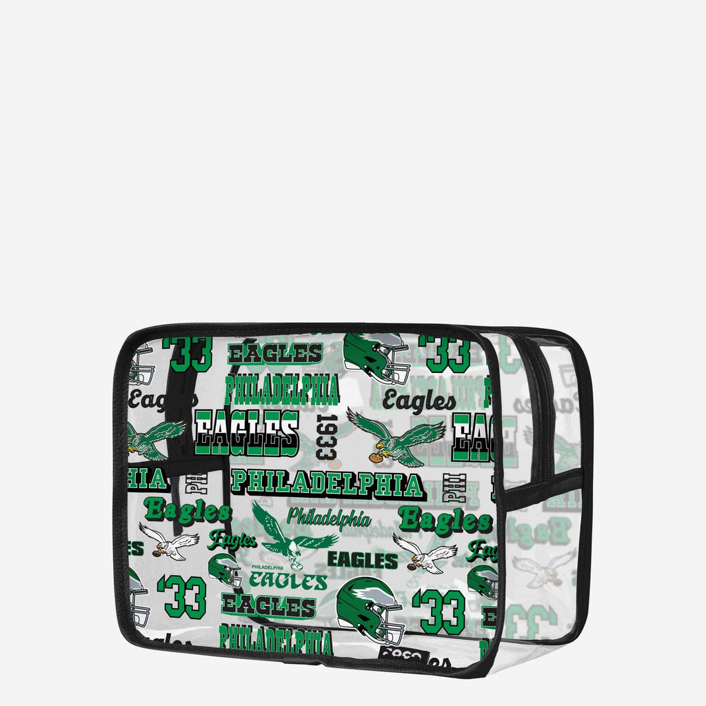 Philadelphia Eagles Repeat Retro Print Clear Cosmetic Bag FOCO - FOCO.com