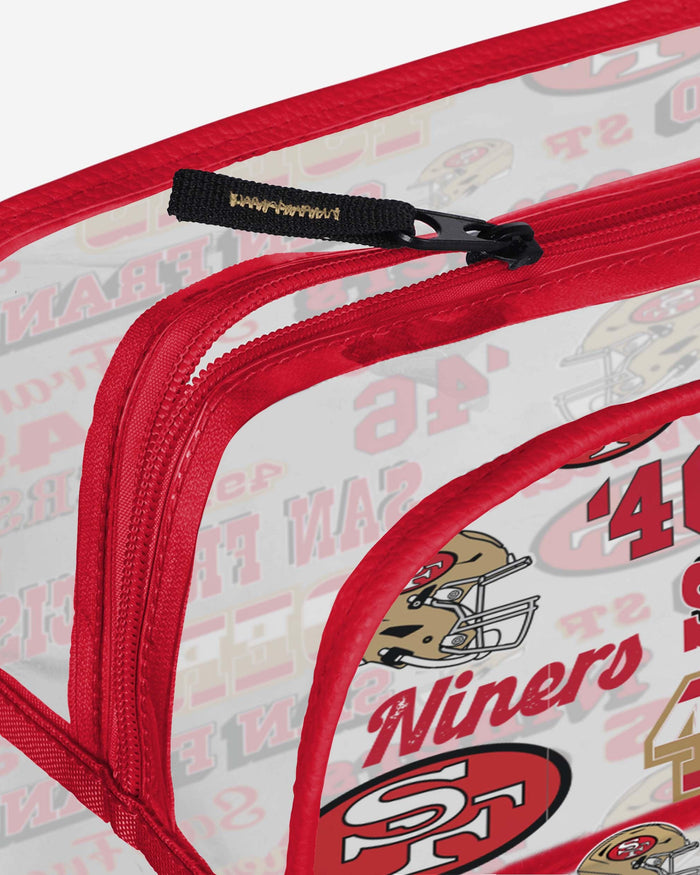 San Francisco 49ers Repeat Retro Print Clear Cosmetic Bag FOCO - FOCO.com