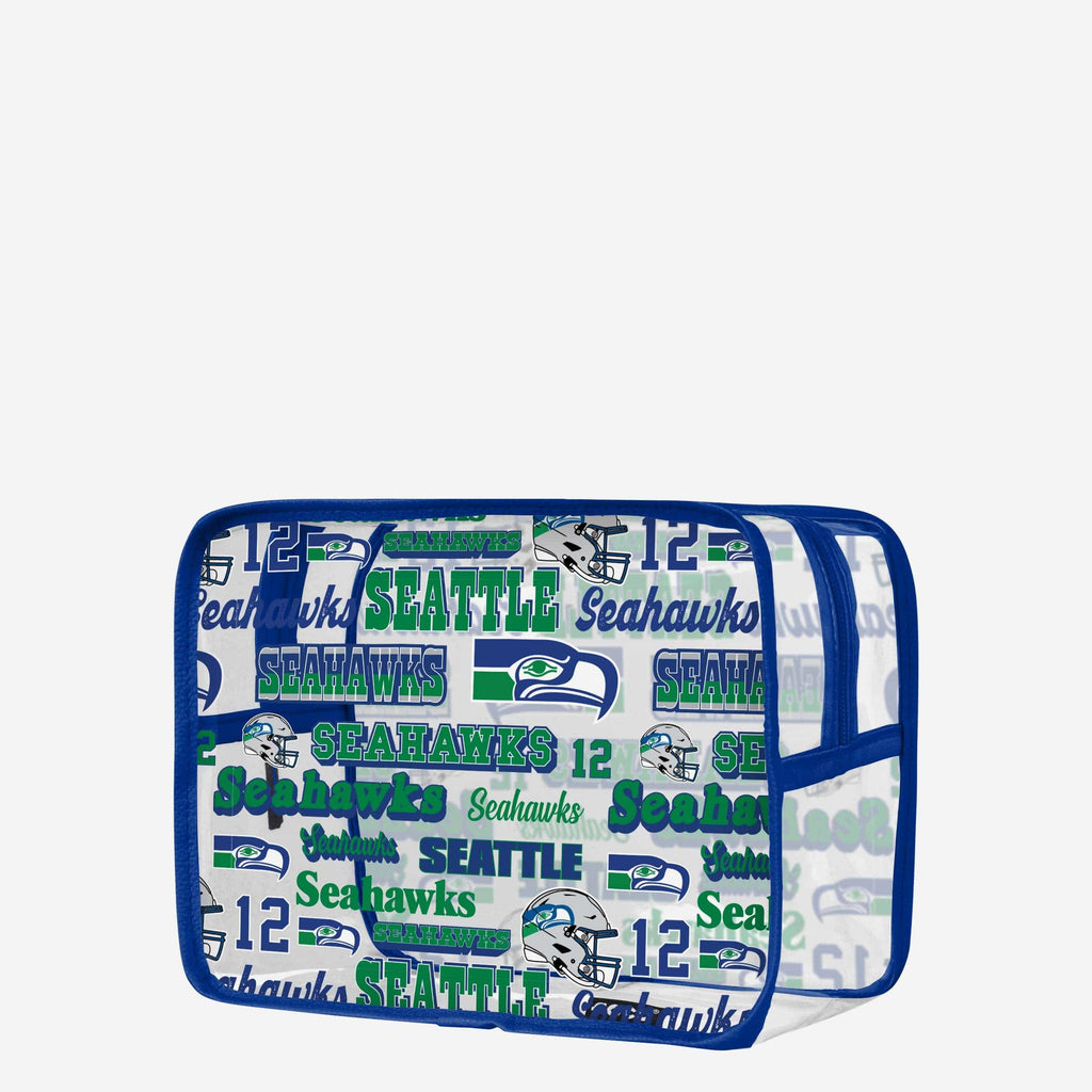 Seattle Seahawks Repeat Retro Print Clear Cosmetic Bag FOCO - FOCO.com