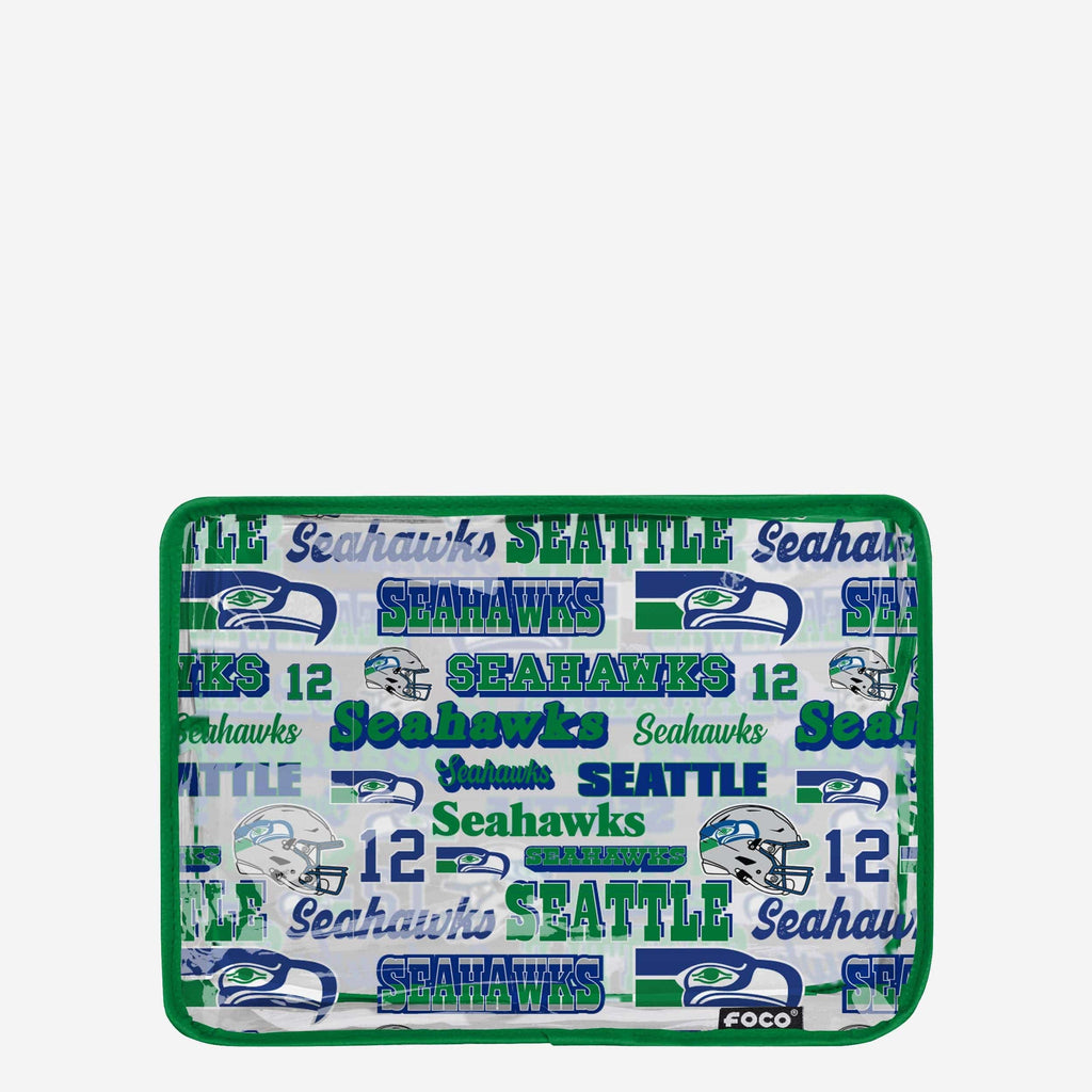 Seattle Seahawks Repeat Retro Print Clear Cosmetic Bag FOCO - FOCO.com