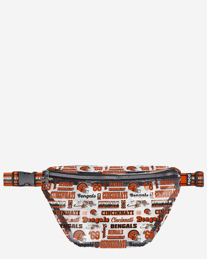 Cincinnati Bengals Repeat Retro Print Clear Fanny Pack FOCO - FOCO.com