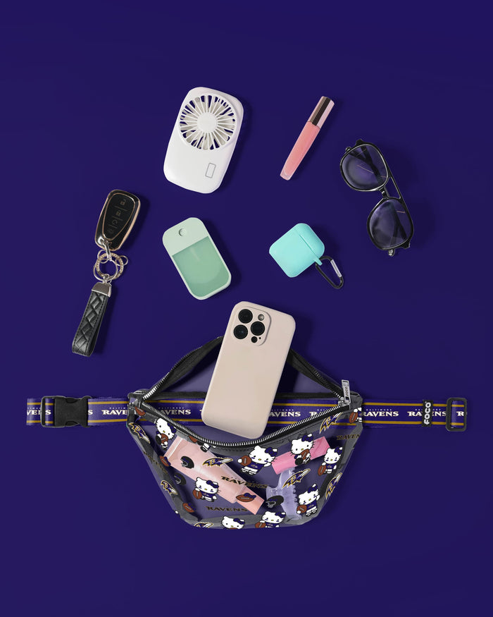 Baltimore Ravens Hello Kitty® Clear Fanny Pack FOCO - FOCO.com