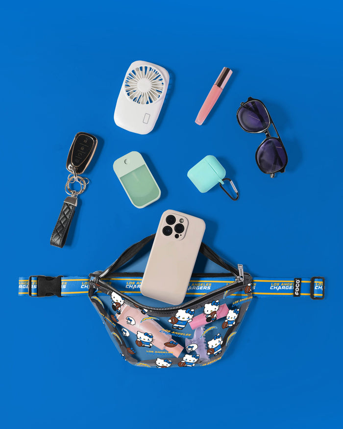 Los Angeles Chargers Hello Kitty® Clear Fanny Pack FOCO - FOCO.com