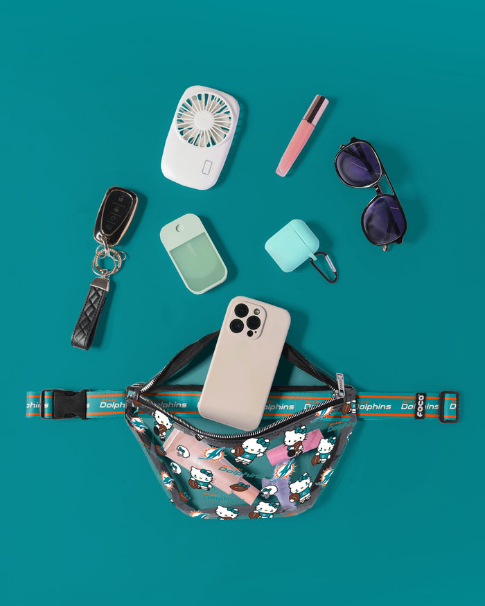 Miami Dolphins Hello Kitty® Clear Fanny Pack FOCO - FOCO.com
