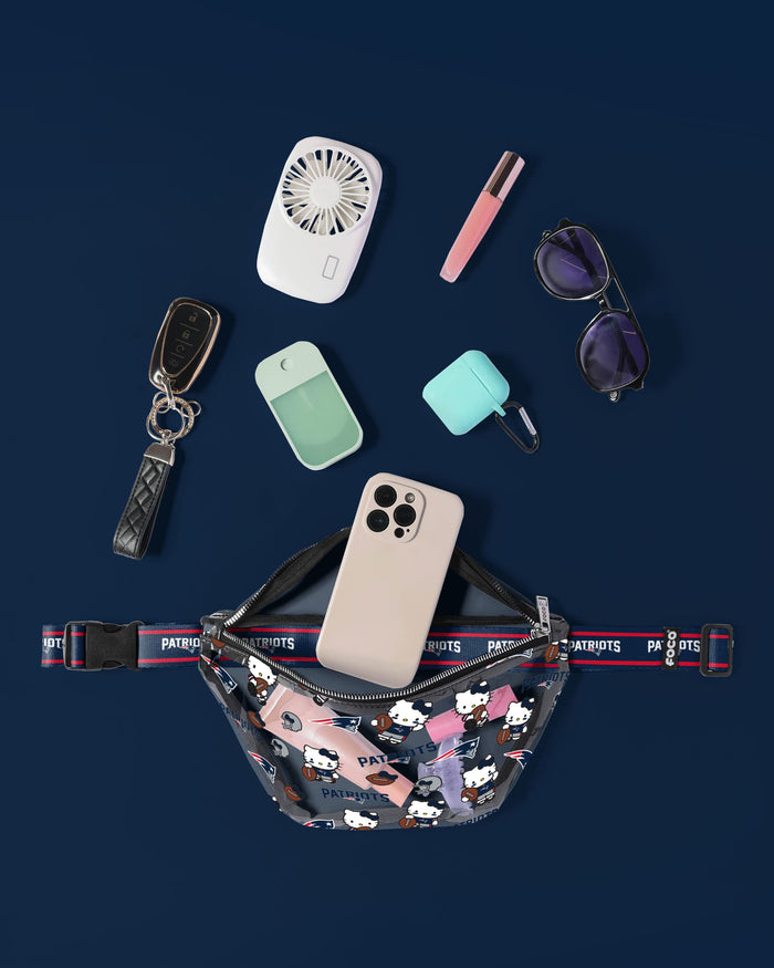 New England Patriots Hello Kitty® Clear Fanny Pack FOCO - FOCO.com