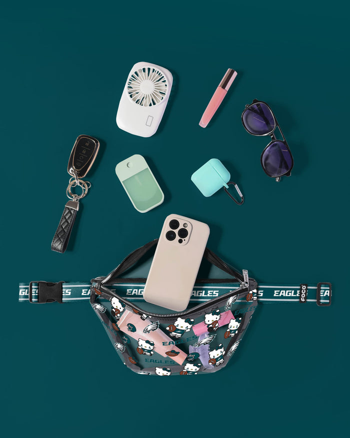 Philadelphia Eagles Hello Kitty® Clear Fanny Pack FOCO - FOCO.com