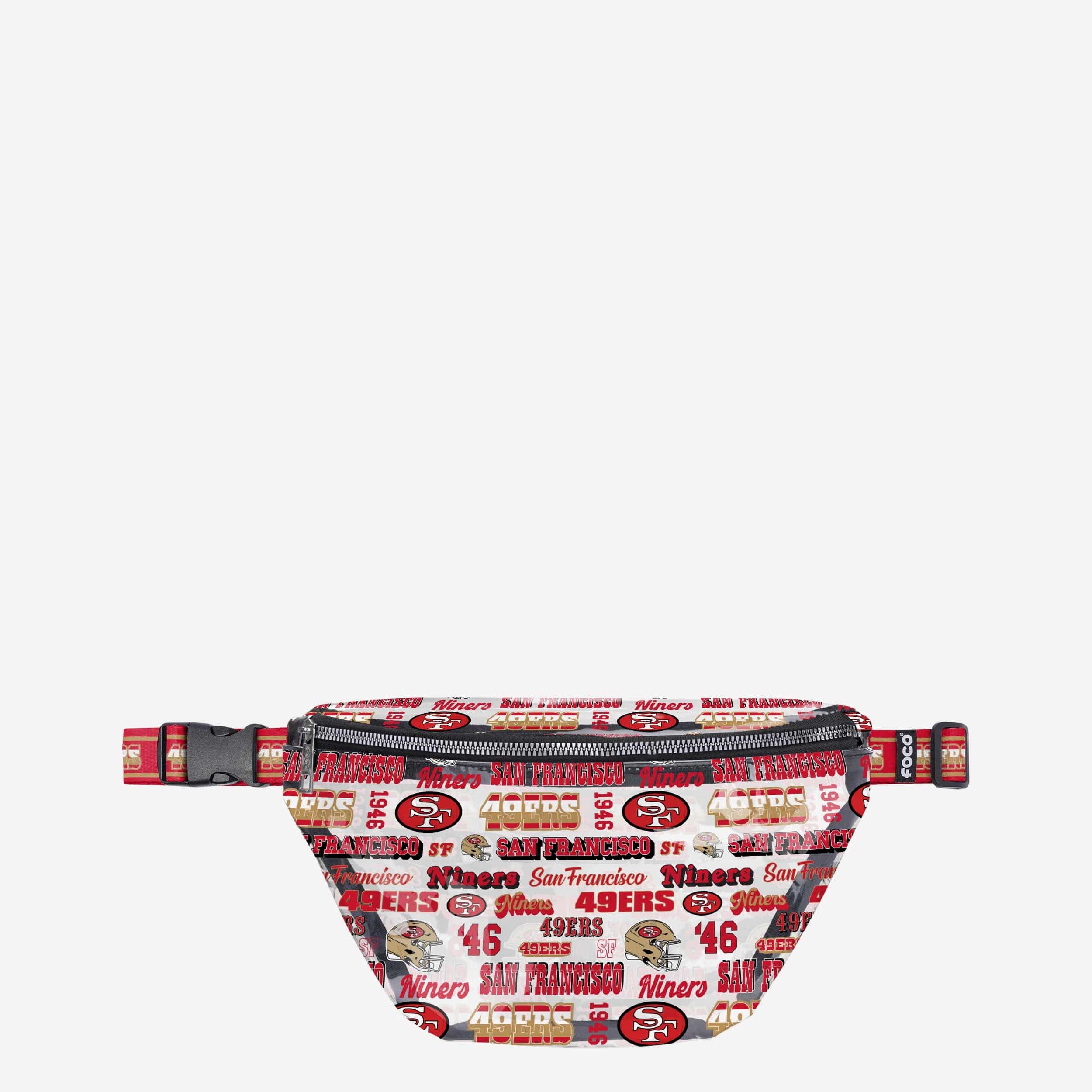 San Francisco 49ers Repeat Retro Print Clear Fanny Pack FOCO