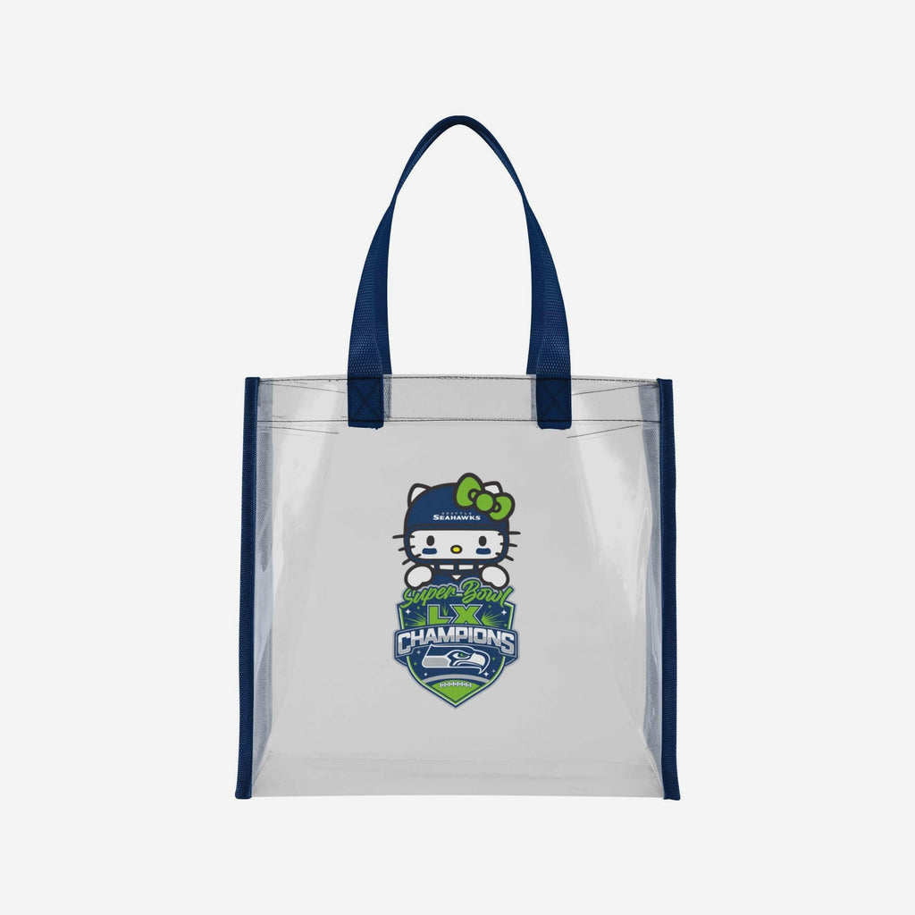 Seattle Seahawks Super Bowl LX Champions Hello Kitty® Clear Reusable Bag FOCO - FOCO.com