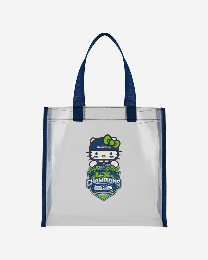 Seattle Seahawks Super Bowl LX Champions Hello Kitty® Clear Reusable Bag FOCO - FOCO.com