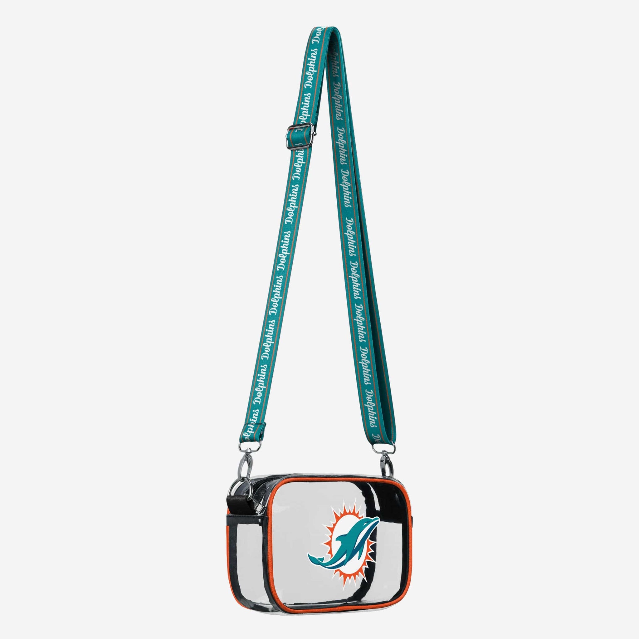 Miami Dolphins Team Stripe Clear Crossbody Bag FOCO