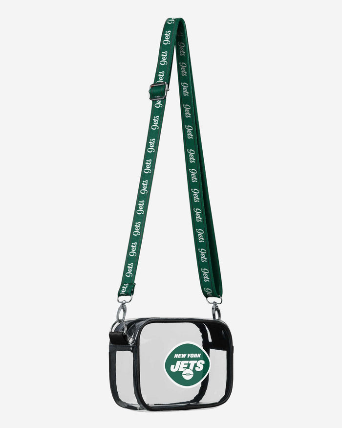 New York Jets Team Stripe Clear Crossbody Bag FOCO - FOCO.com