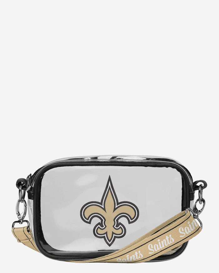 New Orleans Saints Team Stripe Clear Crossbody Bag FOCO - FOCO.com