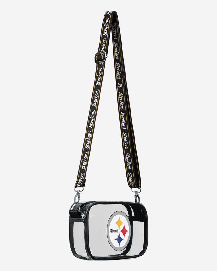 Pittsburgh Steelers Team Stripe Clear Crossbody Bag FOCO - FOCO.com