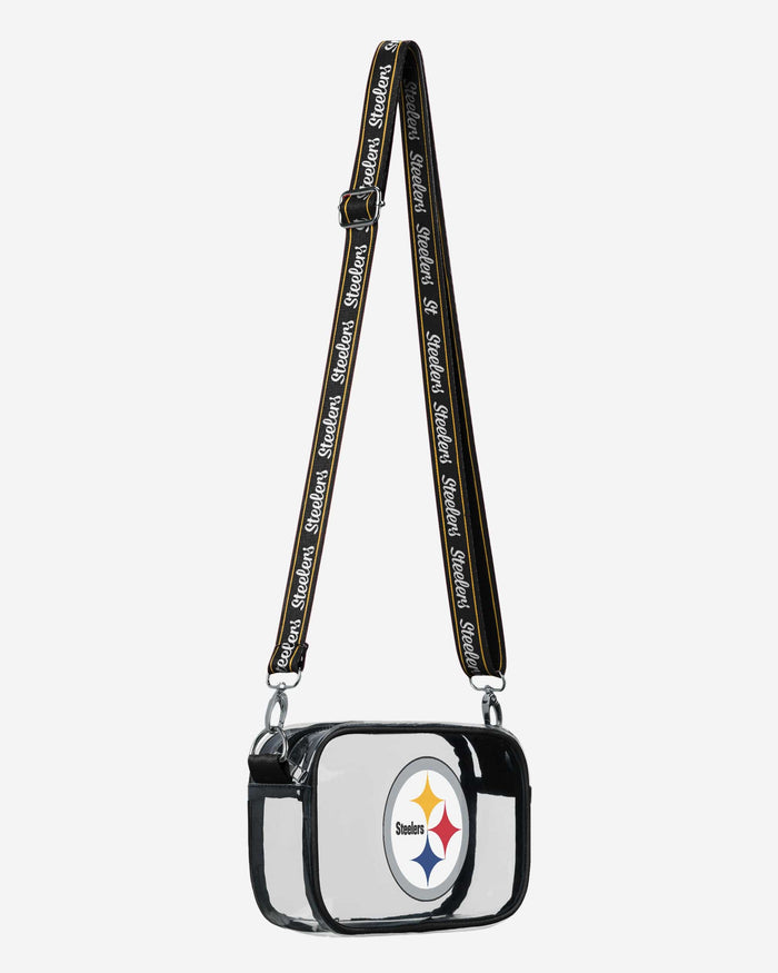 Pittsburgh Steelers Team Stripe Clear Crossbody Bag FOCO - FOCO.com