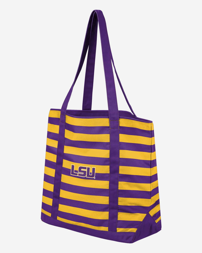 LSU Tigers Team Stripe Canvas Tote Bag FOCO - FOCO.com
