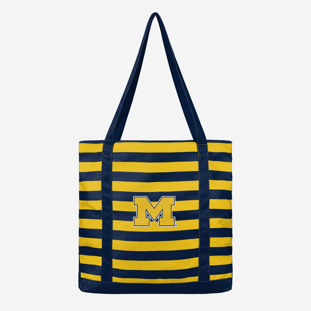 Michigan Wolverines Team Stripe Canvas Tote Bag FOCO - FOCO.com