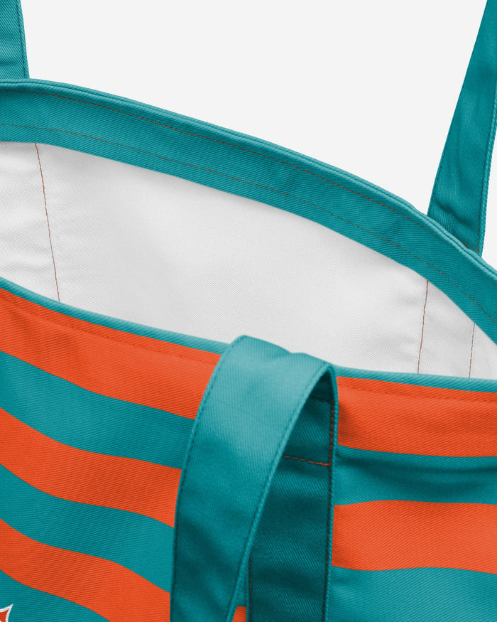 Miami Dolphins Team Stripe Canvas Tote Bag FOCO - FOCO.com
