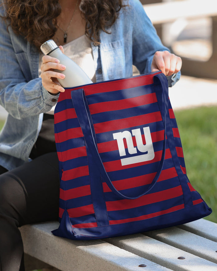 New York Giants Team Stripe Canvas Tote Bag FOCO - FOCO.com