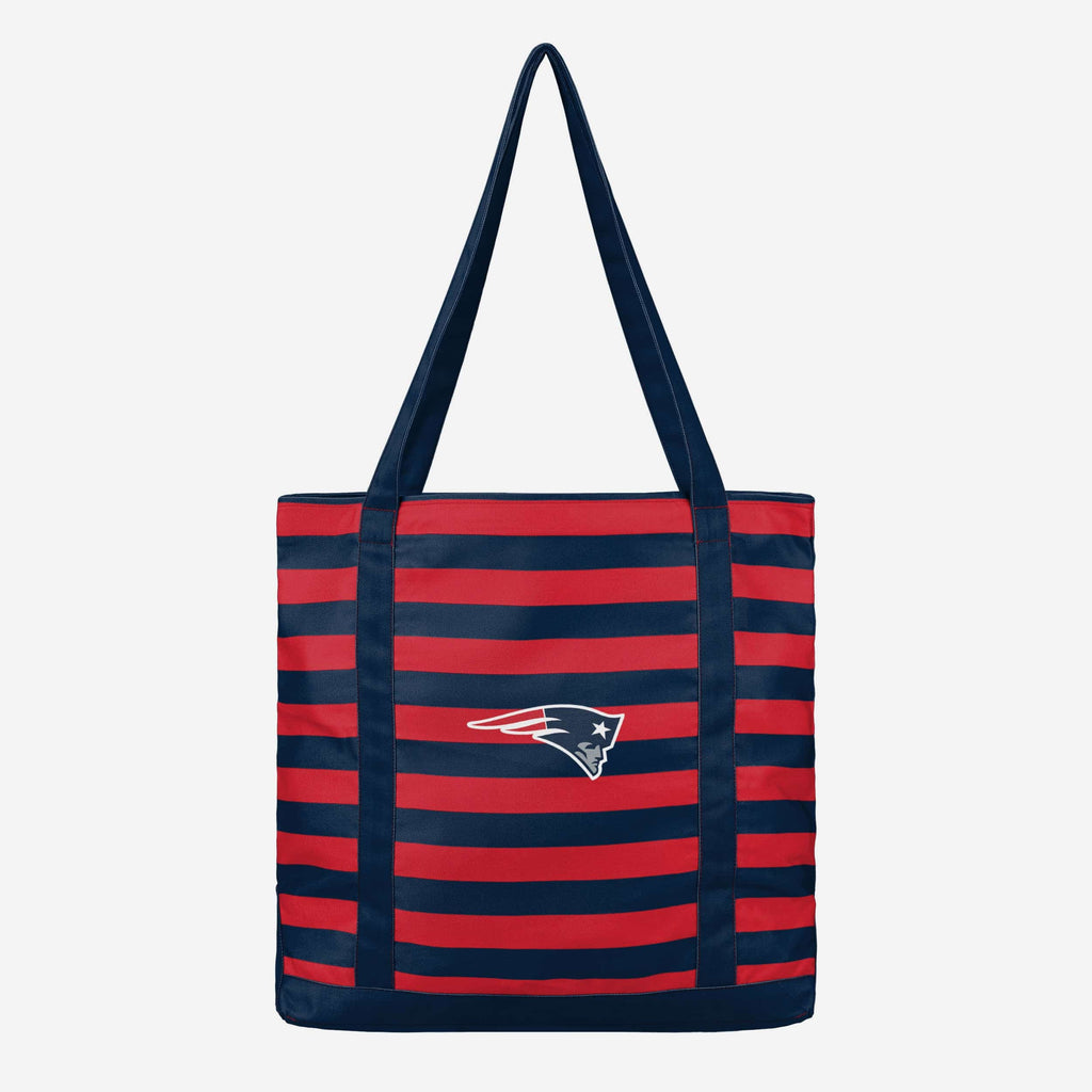 New England Patriots Team Stripe Canvas Tote Bag FOCO - FOCO.com