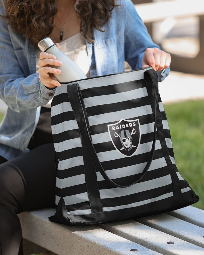Las Vegas Raiders Team Stripe Canvas Tote Bag FOCO - FOCO.com