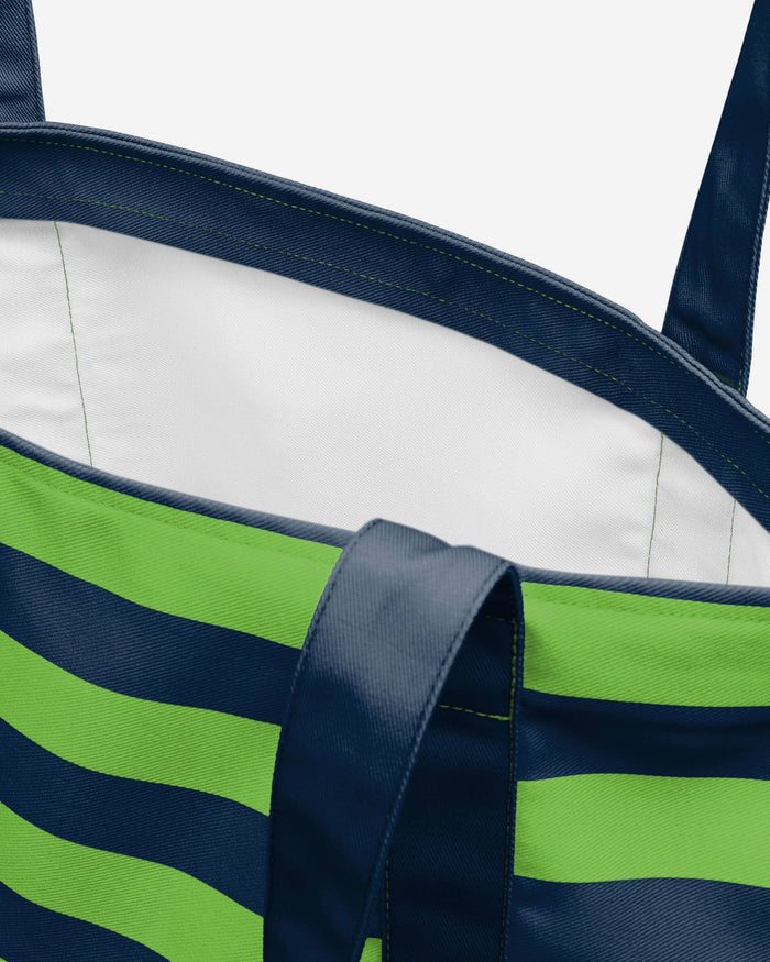 Seattle Seahawks Team Stripe Canvas Tote Bag FOCO - FOCO.com