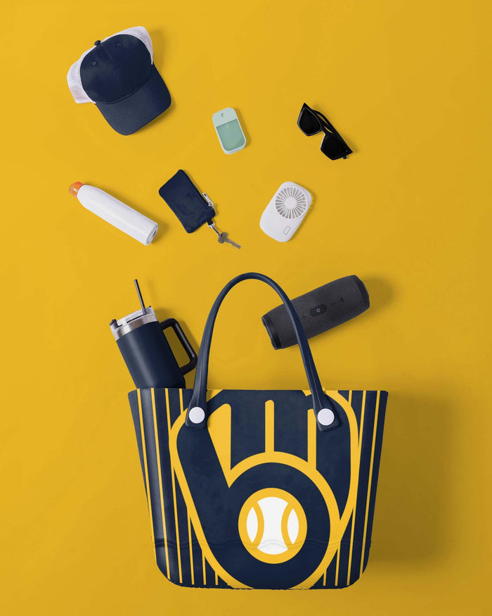 Milwaukee Brewers Pinstripe Tailgate Tote Bag FOCO - FOCO.com
