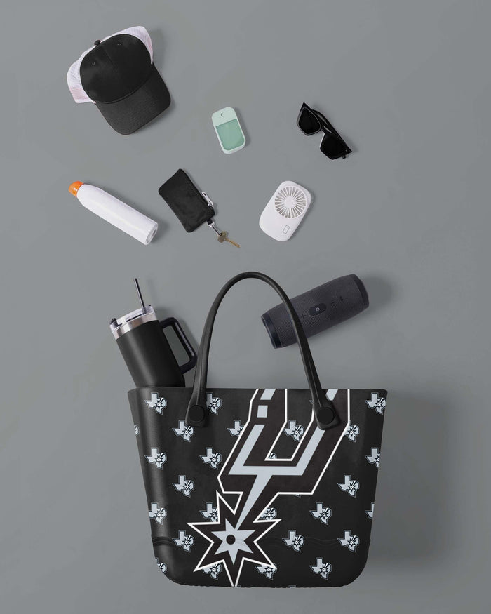 San Antonio Spurs Big Logo Mini Print Tailgate Tote Bag FOCO - FOCO.com
