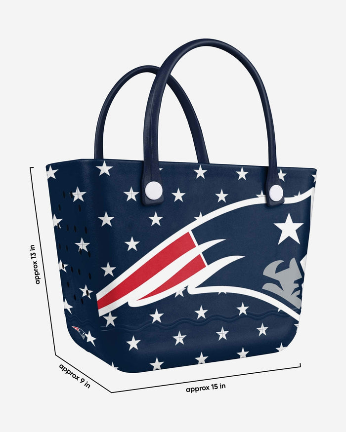 New England Patriots Big Logo Mini Print Tailgate Tote Bag FOCO - FOCO.com