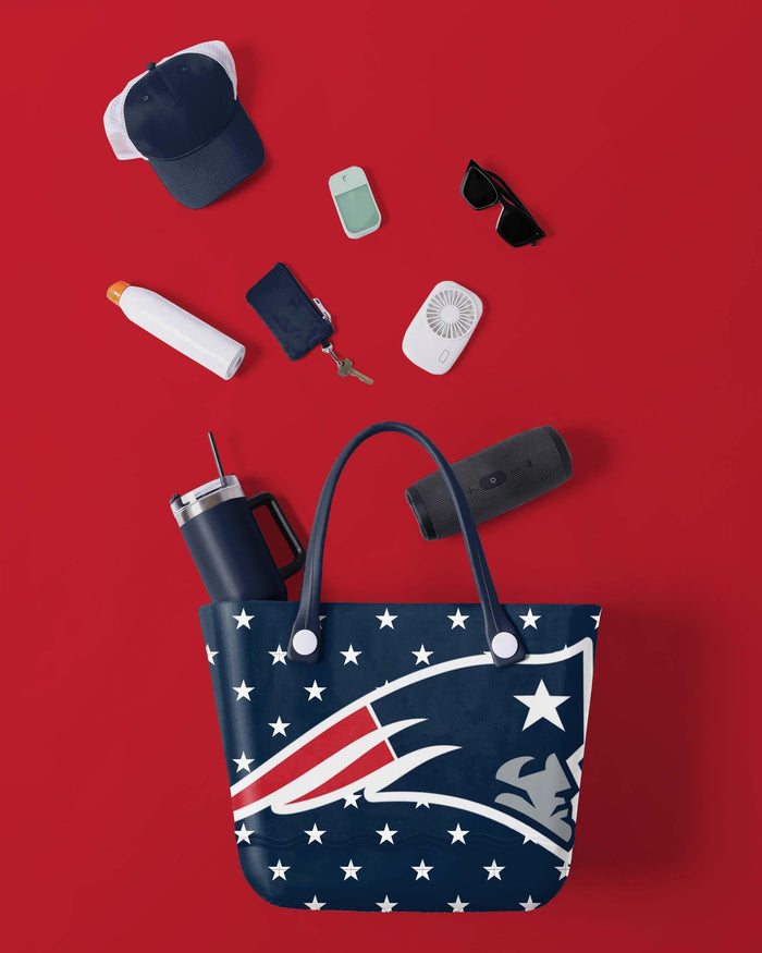 New England Patriots Big Logo Mini Print Tailgate Tote Bag FOCO - FOCO.com