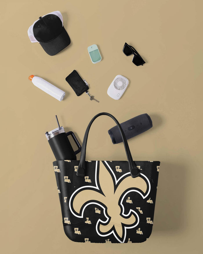 New Orleans Saints Big Logo Mini Print Tailgate Tote Bag FOCO - FOCO.com