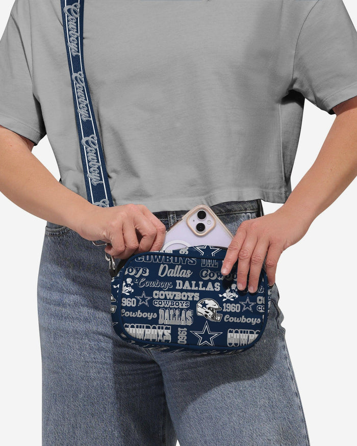 Dallas Cowboys Repeat Retro Print Nylon Crossbody Bag FOCO - FOCO.com