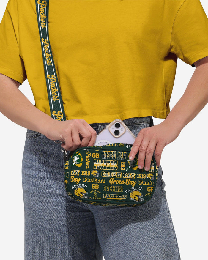 Green Bay Packers Repeat Retro Print Nylon Crossbody Bag FOCO - FOCO.com