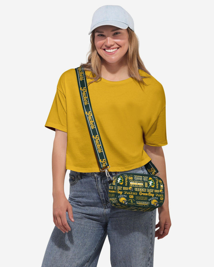 Green Bay Packers Repeat Retro Print Nylon Crossbody Bag FOCO - FOCO.com