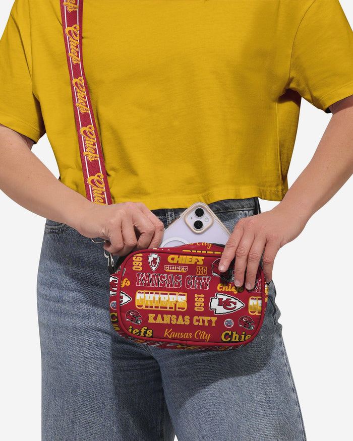 Kansas City Chiefs Repeat Retro Print Nylon Crossbody Bag FOCO - FOCO.com