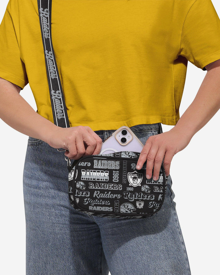 Las Vegas Raiders Repeat Retro Print Nylon Crossbody Bag FOCO - FOCO.com
