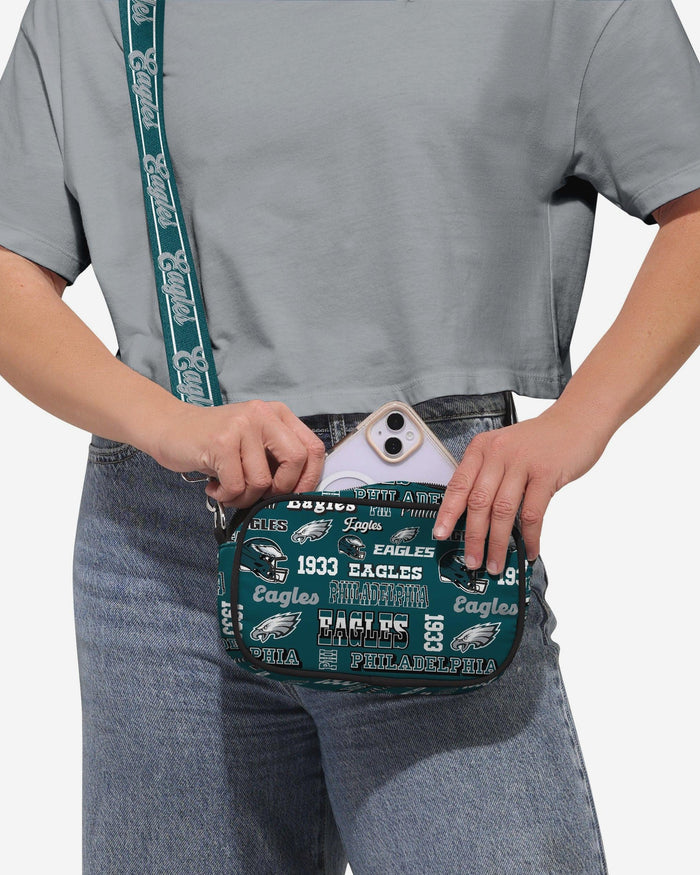 Philadelphia Eagles Repeat Retro Print Nylon Crossbody Bag FOCO - FOCO.com