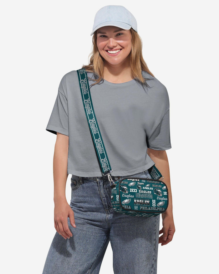 Philadelphia Eagles Repeat Retro Print Nylon Crossbody Bag FOCO - FOCO.com
