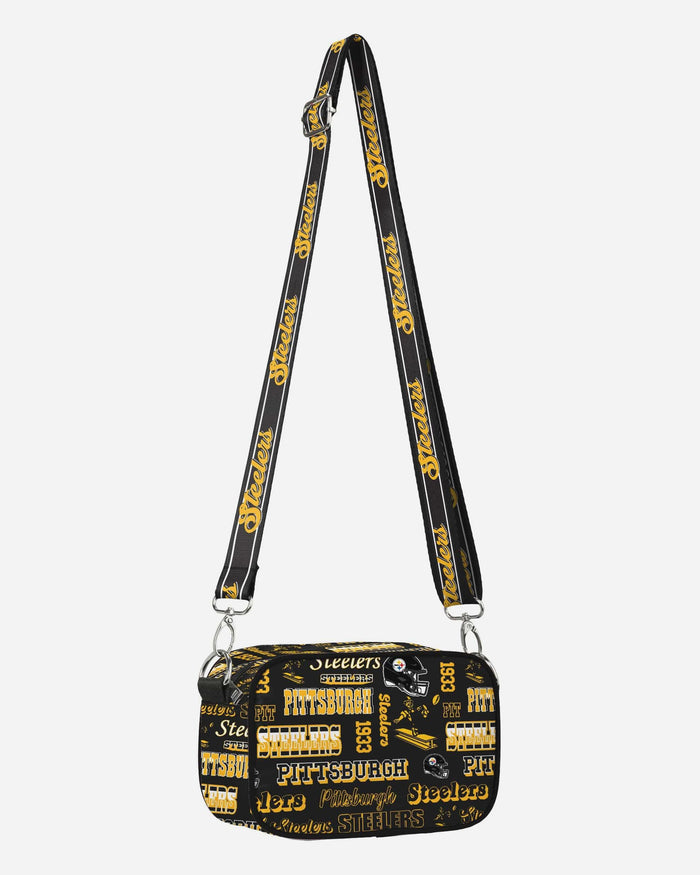 Pittsburgh Steelers Repeat Retro Print Nylon Crossbody Bag FOCO - FOCO.com