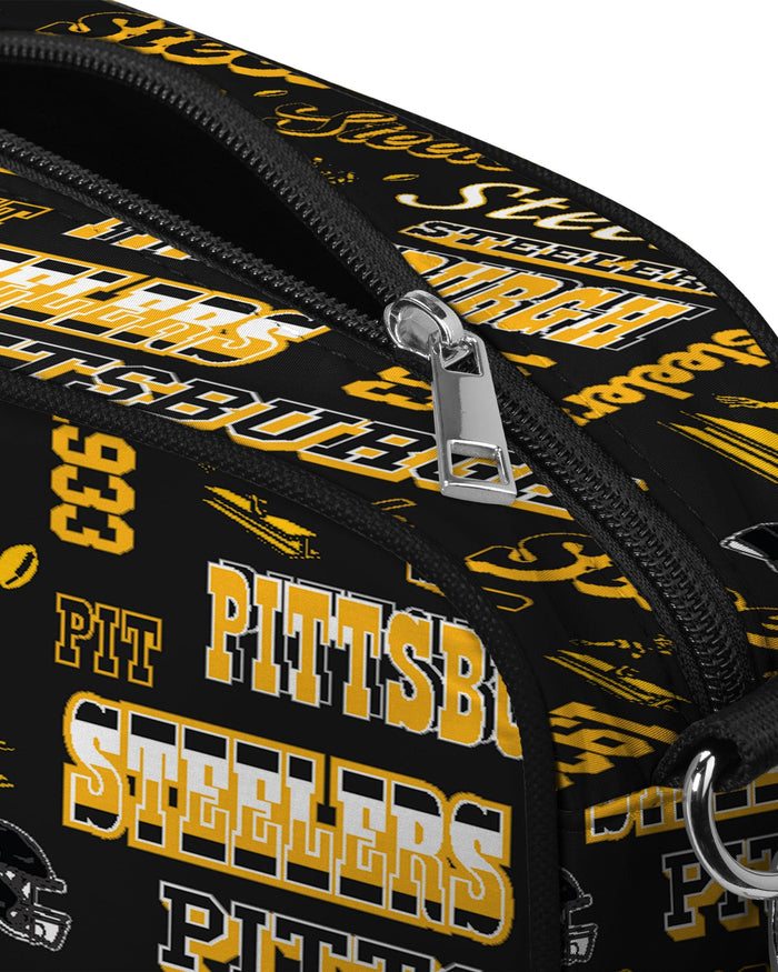 Pittsburgh Steelers Repeat Retro Print Nylon Crossbody Bag FOCO - FOCO.com