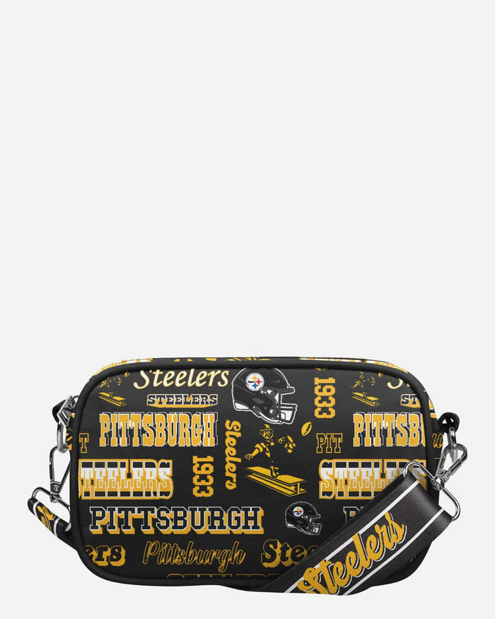 Pittsburgh Steelers Repeat Retro Print Nylon Crossbody Bag FOCO - FOCO.com