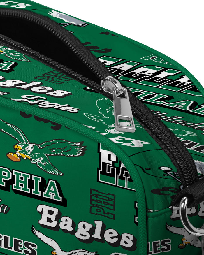 Philadelphia Eagles Kelly Green Repeat Retro Print Nylon Crossbody Bag FOCO - FOCO.com