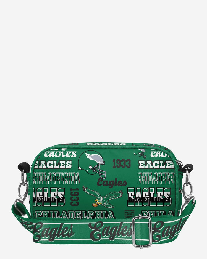 Philadelphia Eagles Kelly Green Repeat Retro Print Nylon Crossbody Bag FOCO - FOCO.com