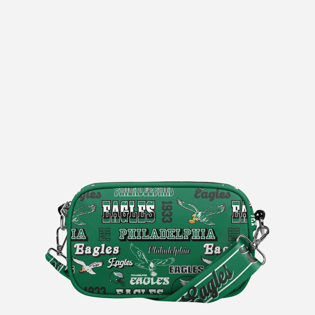 Philadelphia Eagles Kelly Green Repeat Retro Print Nylon Crossbody Bag FOCO - FOCO.com