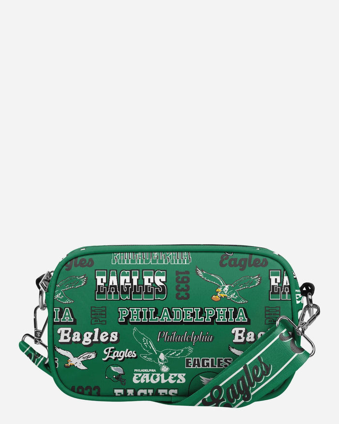 Philadelphia Eagles Kelly Green Repeat Retro Print Nylon Crossbody Bag FOCO - FOCO.com