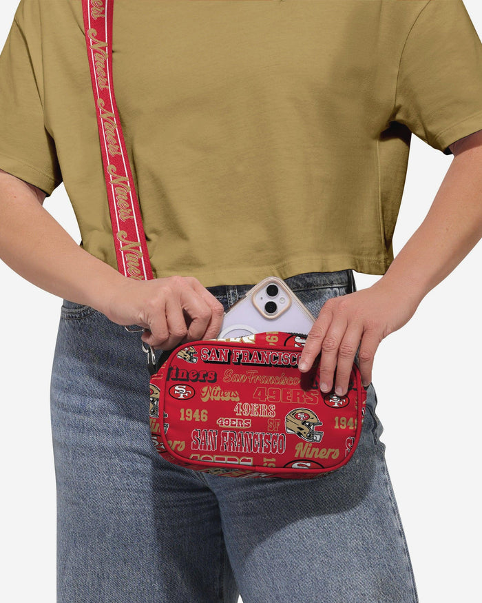 San Francisco 49ers Repeat Retro Print Nylon Crossbody Bag FOCO - FOCO.com